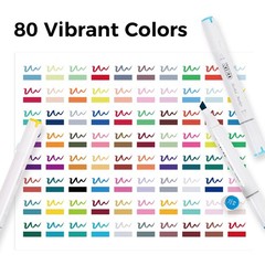 Alcohol Markers, 80 Colors Chisel & Brush Tip Coloring Markers Set, Double Ti…
