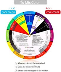 LARGE Color Wheel Chart Painting Mixing Guide 9.25″ 23cm 2 SIDES w/ Gray Scale