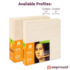 8×8 Inch Unprimed Basswood Artist Panel 11/2″ Cradled Profile Painting