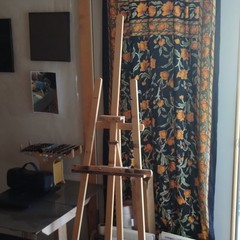 Wooden Studio A-Frame Artist Easel Stand, Adjustable Canvas Holder