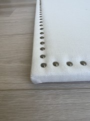 TEEN Restoration Hardware Classic Tack Linen Memory Board With Brass Nailheads
