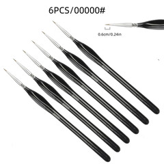 Professional Detail Brush Set – 3/6Pcs Fine Nylon Tip for Acrylic Painting & Min