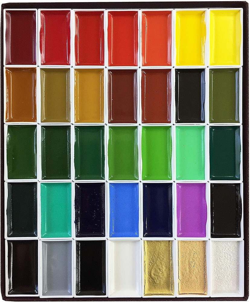 Kissho Gansai Watercolor Paint 35 Colors Set