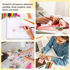 50Pcs Mini Colored Pencils 3.5 Inch Coloring Pencils with Extender, Sky Blue