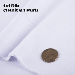 1×1 Solid Rib Knit Fabric Stretchy Ribbing Cuffs Navy 6 x 39 Inches