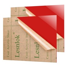2 Pack Red Acrylic Sheets 8×12 x 1/8 Inch Cast Plexiglass for DIY Laser Cutting