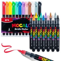 12 Colors Acrylic Paint Markers Water-Based No-Bleed Pens Direct-Liquid Ink