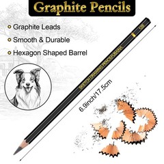 360 Pcs Drawing Sketching Pencil Set Professional (12b – 4h) Graphite Charcoa…