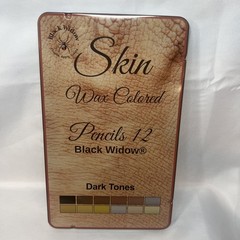 (1) Set 12 Black Widow Skin Tone Colored Pencils Wax – Light Tones – Sealed