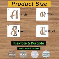 1 Inch Letter Stencils for Painting on Wood, 62 Pcs Calligraphy Alphabet and …