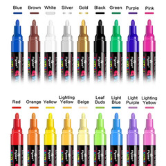 12/18/24Pcs/Set Acrylic Graffiti Marker for Fabric, Canvas, Rock, Glass, Wood