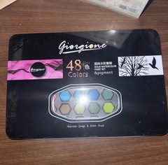 Giorgione 48 Color Watercolor Palette with Water brush Missing the Sponge