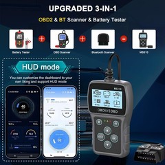 Bluetooth OBD2 Scanner Diagnostic Tool with Battery Tester: Check Engine Code…