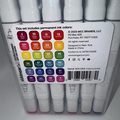 KINGART SET 24 DUAL-ENDED (BRIGHT PALETTE) ALCOHOL MARKERS FINE & CHISEL TIP NEW
