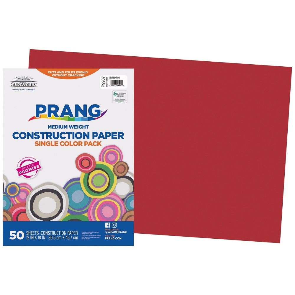 Prang (Formerly SunWorks) Construction 50 Count (Pack of 1), Holiday Red