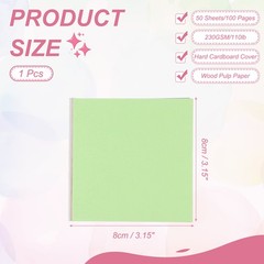 3.2×3.2″ Watercolor Sketchbook, 50 Sheets/100 Pages 230GSM/110lb, Green