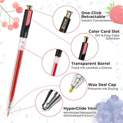 Retractable Glitter Gel Pens,72 Colors Large Capacity Multicolor Glitter Metalli