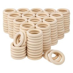 160 Pack 2.2 Inch Wooden Rings for Crafts, Unfinished Wood Rings, Macrame Woo…