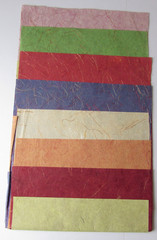Silk Paper Plain Stranded Handmade Fair Trade acid free 8 ast. sheets 28 x 18 cm