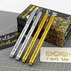 1Pc Metallic Marker Pen Waterproof Permanent Marker Pen Gold Silver Copper
