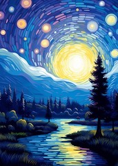 Starry Night Diamond Art Painting Kits for Adults, Full Drill Diamond Dots Paint