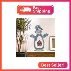 YEESAM ART Snow Man and House Tabletop Diamond Art Kits, 3D Crystal Painting Kit