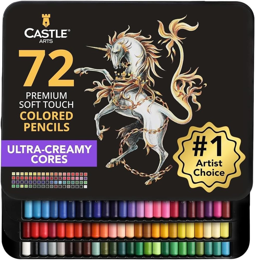 Castle Art Supplies Colored Pencils Set 72 Premium Soft Colored Leads NEW SEALED