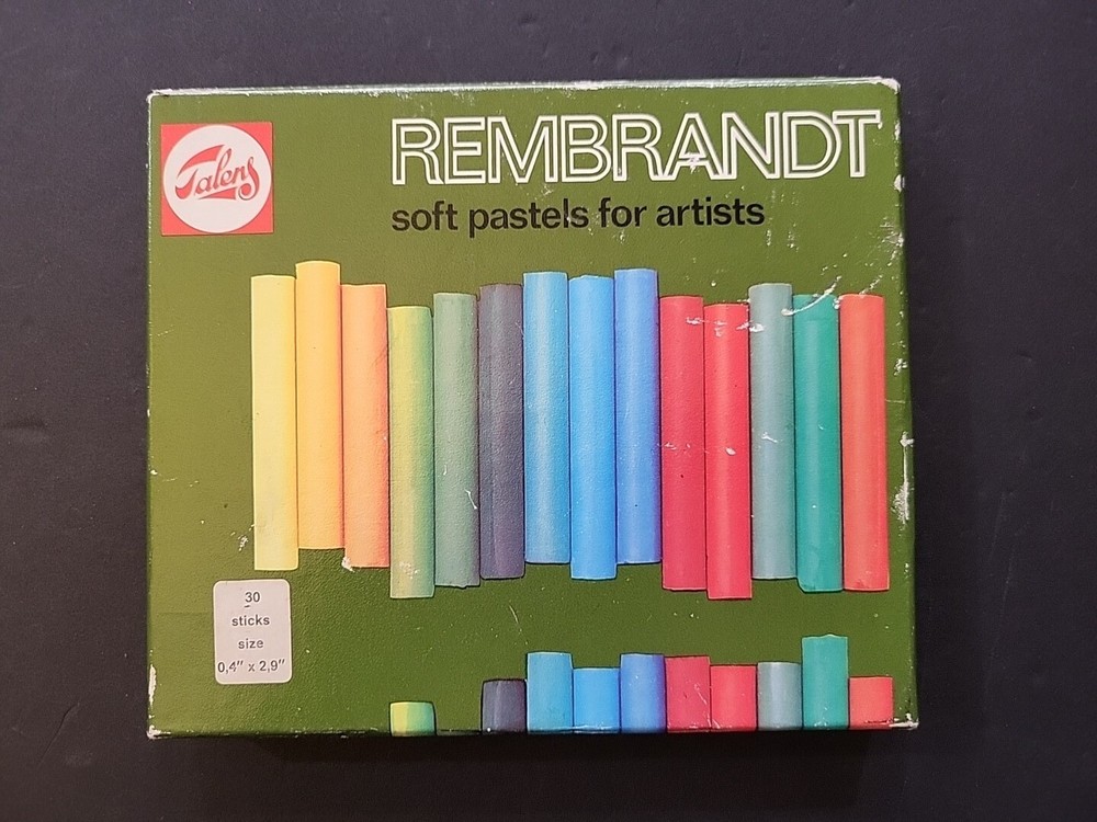 Vintage Talens REMBRANDT SOFT PASTELS for Artists Boxed 36 Sticks 0.4″ x 2.9″