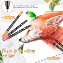 Art Brush Markers Pens for Adult Coloring Books, 36 Colors Numbered Dual Tip …