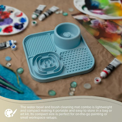 Silver Brush 2-in-1 Water Cup & Silicone Brush Cleaner Travel Studio