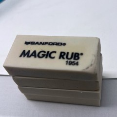 SANFORD MAGIC RUB 1954 BOX OF 12 ERASERS NON-SMUDGE NON-ABRASIVE WHITE Sticky
