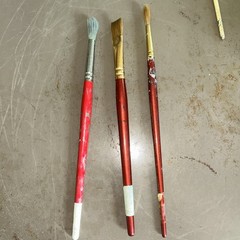 Vintage Set Of 3 Winsor & Newton Sceptre Gold Oil Paint Brushes
