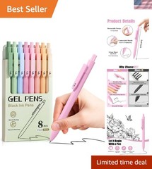 Cute 8-Piece Aesthetic Gel Pen Set – Fast Drying, Comfortable Grip for All Uses