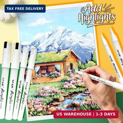 SFAIH Acrylic White Paint Pens – 8 Pack 2-3MM Medium Tip & 0.7MM Extra Fine Pain