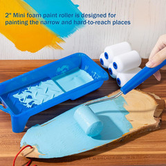 Mister Rui Foam Paint Roller, 2 Inch Mini Roller 2 Inch,10 Pack, Blue