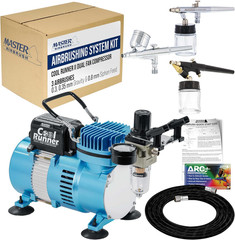 Cool Runner II Dual Fan Airbrushing System Kit – Air Brush Kit with Air Compress