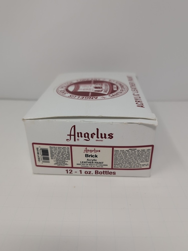 (12) 1 Oz Bottles Of Angelus Acrylic Leather Brick Colored Paint New