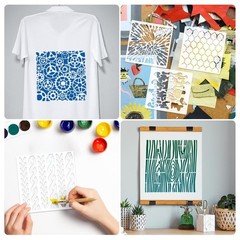 16Pcs Geometric Stencils for Painting, 6 X 6 Inch Reusable Abstract Stencils …