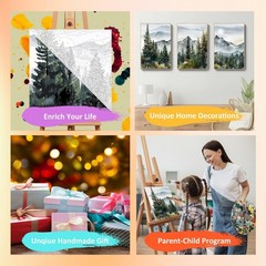 3 Pack Paint by Numbers Kit for Adults – DIY Landscape Mountain Acrylic Art 7.8x
