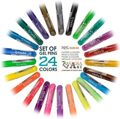 24 Color Gel Pens Set – Colored Gel Pens for Kids Spirograph Pen Assorted Colors