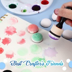 21 Pack Mini Round Ink Blending Tool with 20 Domed Foam Pads for Crafting