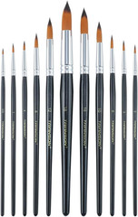 Transon 11Pcs round Paint Brush Basic Set for Watercolor, Acrylic, Gouache, Ink,