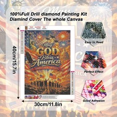 Independence Day Diamond Art Kits for Adults,US 4th of July Diamond Painting Ki