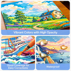 60 Colors Acrylic Paint Markers, Acrylic Paint Pens and Acrylic Markers with Bru