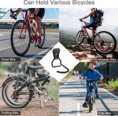 Housolution Bike Wall Mount with Fixed Hook, [4 Pack] Heavy 4 Pack, Black