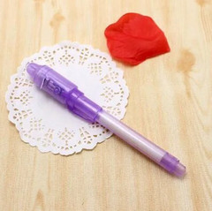 4pcs UV Invisible Ink Pen Luminous Light Magic Purple 2 in 1 Set