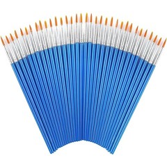 50Pcs Flat Top Acrylic Small Paint Brushes Bulk, Classroom Brush for Kids Mini