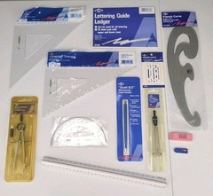 Alvin Architect’s Kit 12 Piece Drafting Architecture Tools Engineering VTG NOS
