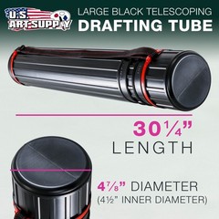 Drafting Drawing Poster Tube LARGE Black Dia: 4-7/8″. Length: 30-1/4 – 47-3/4″