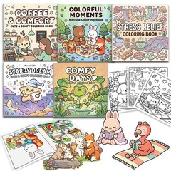 5PCS Coloring Book for Adults Relaxation, Arts and Crafts Colorful